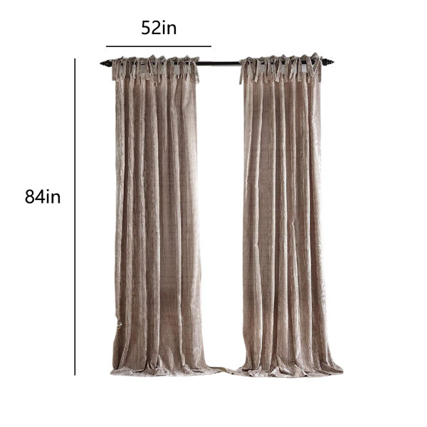 Frifoho Laceup Pressed Velvet Curtains, Rustic and Chic Living Room or